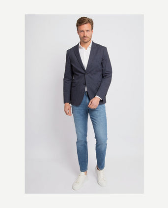 Blazer linnen streep donkerblauw