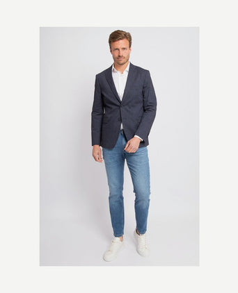 Blazer linnen streep donkerblauw