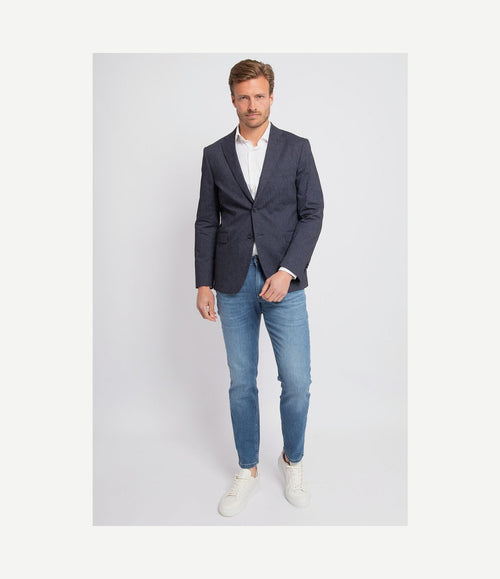 Blazer linnen streep donkerblauw