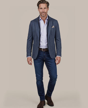 Colbert lommer twill inlay donkerblauw