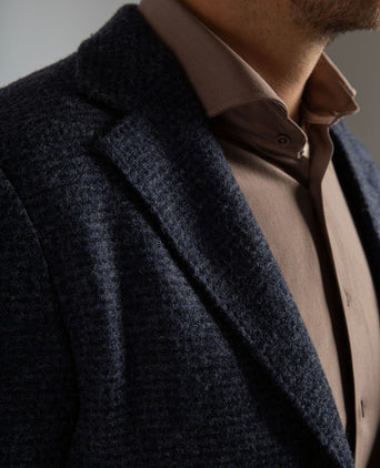 Knitted colbert unlined donkerblauw