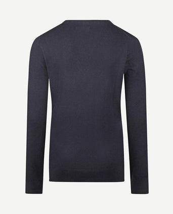 Damestrui cotton cashmere v-hals donkerblauw
