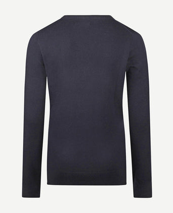 Damestrui cotton cashmere v-hals donkerblauw