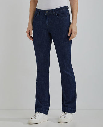 Flared jeans dames dark blue denim