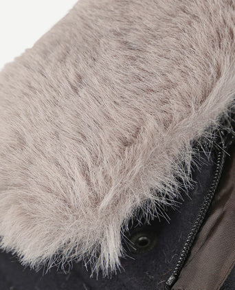 Hirsch coat wol blend donkerblauw