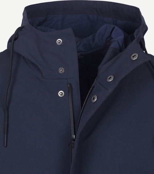 Jas hood tech donkerblauw