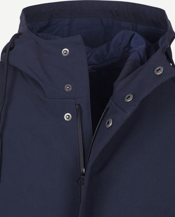 Jas hood tech donkerblauw