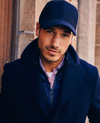 Caban coat wol donkerblauw