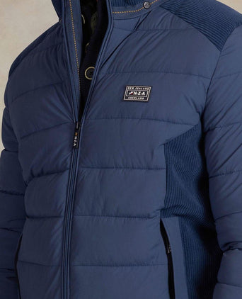 Jas padded Oxford blauw