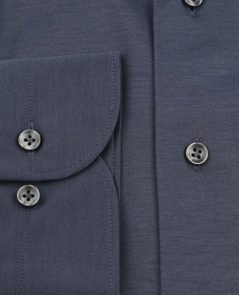 Japanese knitted overhemd denim donkerblauw