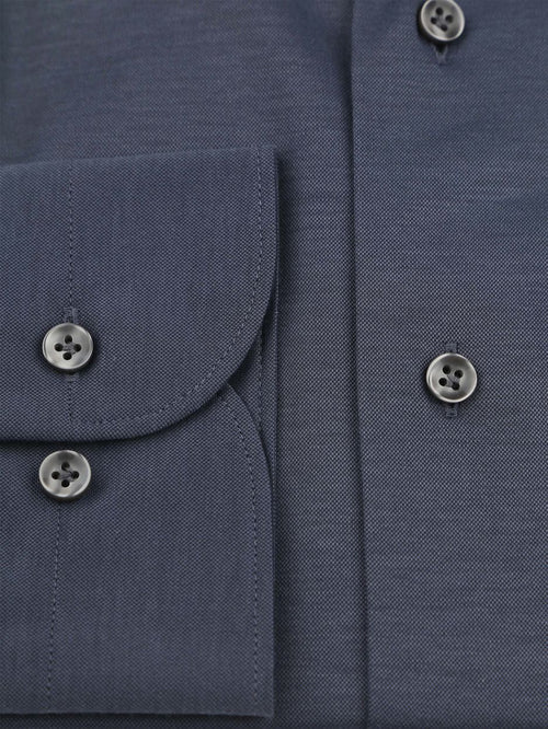 Profuomo japanese knitted overhemd denim donkerblauw | Slim-fit