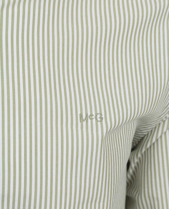 McGregor overhemd poplin streep groen | Regular-fit