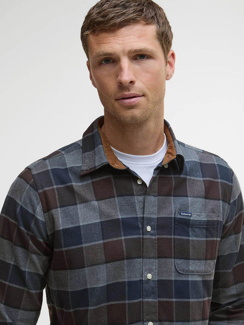 Barbour valley overhemd ruit antraciet bruin