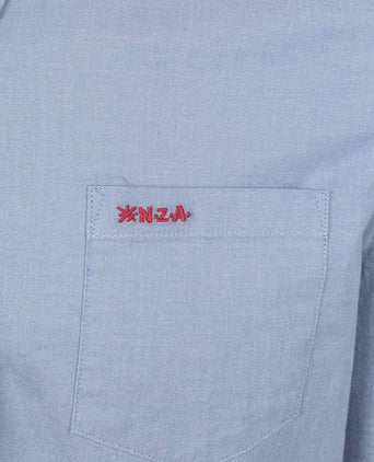 NZA shirt James twill melange blauw | Regular-fit