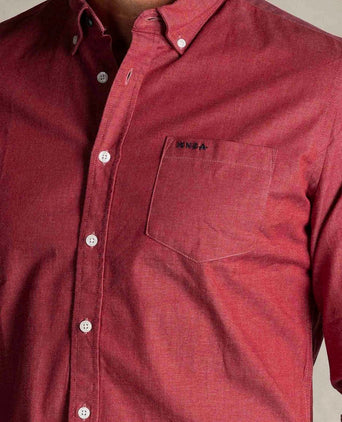 NZA shirt James twill melange rood | Regular-fit