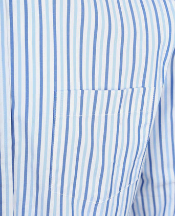 Extra lange mouwen overhemd streep blauw