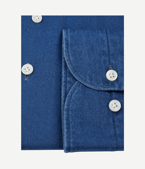 Jeans twill overhemd indigo