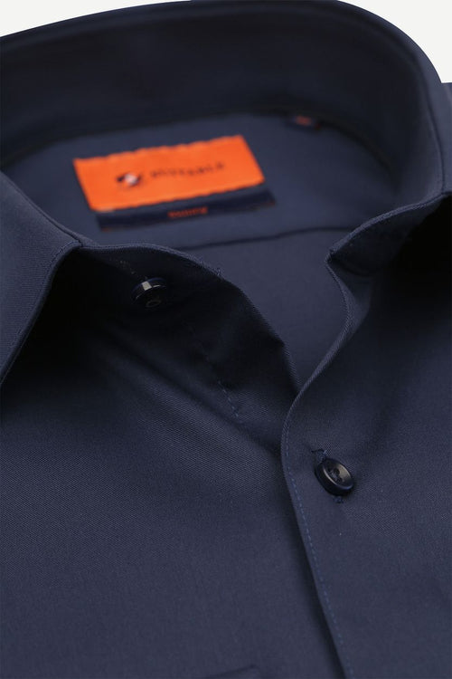 Twill overhemd donkerblauw