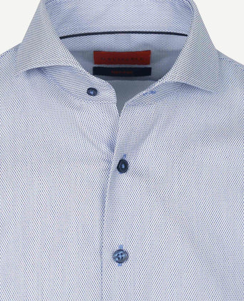 Suitable overhemd jacquard luxe blauw | Slim-fit