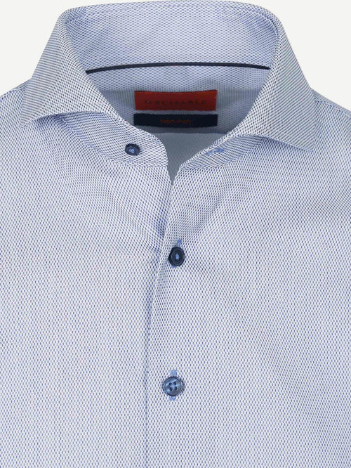 Suitable overhemd jacquard luxe blauw | Slim-fit