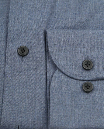 Profuomo overhemd peached twill flanel blauw | Slim-fit