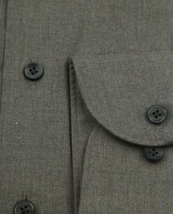Profuomo overhemd peached twill flanel groen | Slim-fit