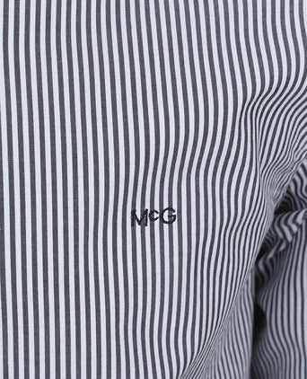 Overhemd poplin streep donkerblauw