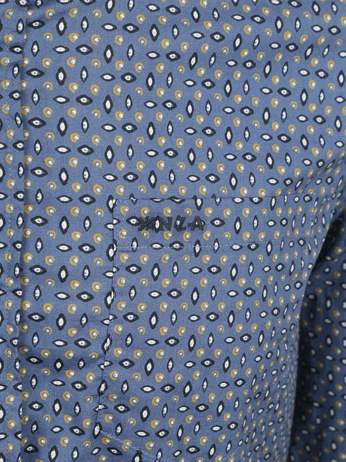 NZA shirt kylan poplin print blauw | Regular-fit