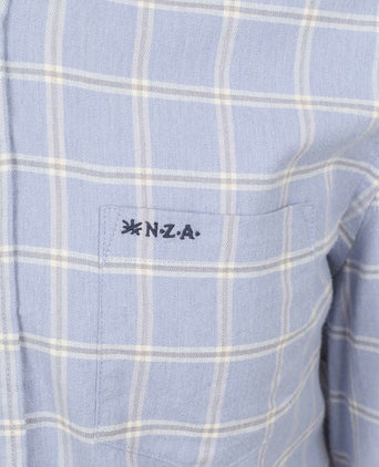 NZA shirt armando flanel ruit blauw | Regular-fit