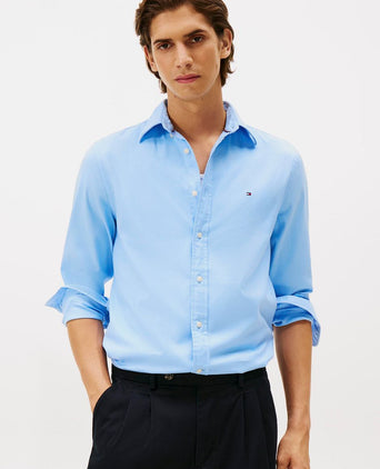 Tommy Hilfiger flanel overhemd lichtblauw | Regular-fit