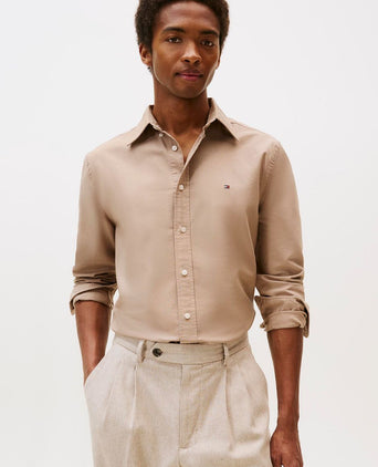 Tommy Hilfiger Oxford overhemd camel | Regular-fit