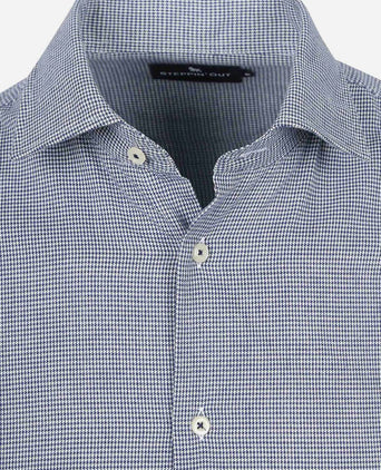 Overhemd flanel pepita blauw