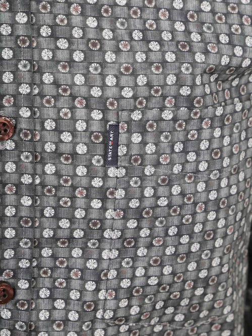 State of Art overhemd poplin dandelion grijs | Regular-fit