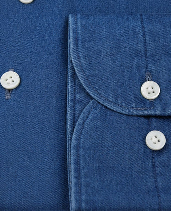 Jeans twill overhemd indigo
