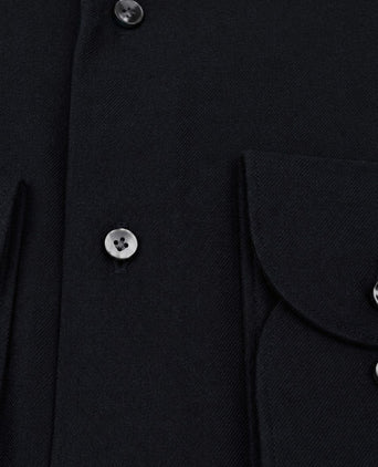 Overhemd brushed twill donkerblauw