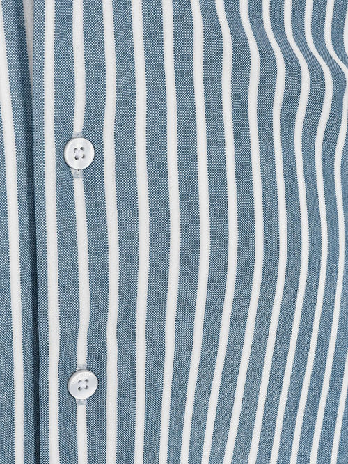 Overhemd elevated knit streep blauw