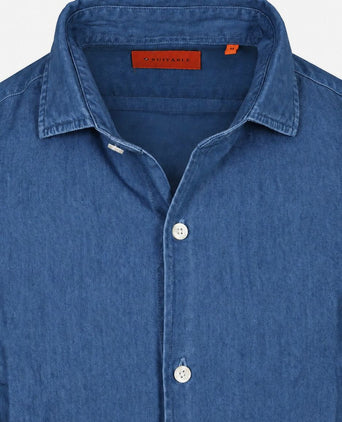 Overhemd denim blauw