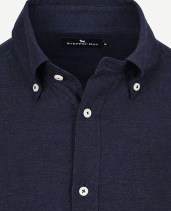 Overhemd twill donkerblauw