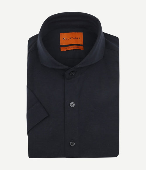 Shortsleeve sorona overhemd erik donkerblauw