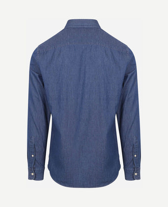 The tommy denim overhemd chambray blauw