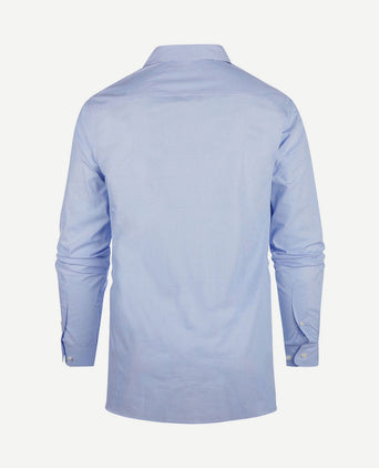 Overhemd extra lange mouw ruit blauw