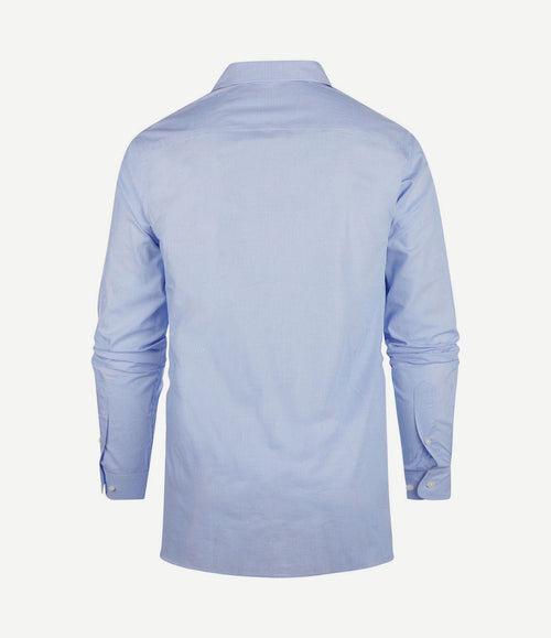 Overhemd extra lange mouw ruit blauw