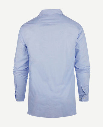 Overhemd extra lange mouw ruit blauw