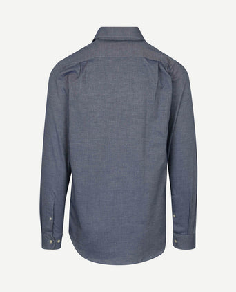 Overhemd twill blauw