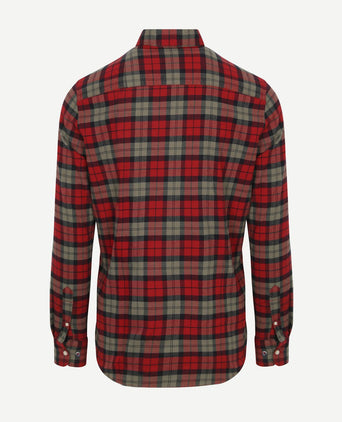 NZA shirt marcel flannel check cherry red | Regular-fit