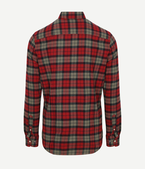 NZA shirt marcel flannel check cherry red | Regular-fit