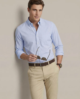 Overhemd checks blauw roze