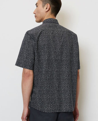 Overhemd short sleeves print donkerblauw