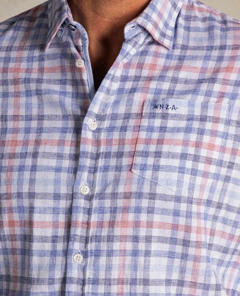 Shirt picton linnen blend ruit multicolour