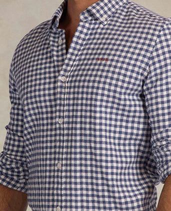 Overhemd bd coarse heavy flannel blauw